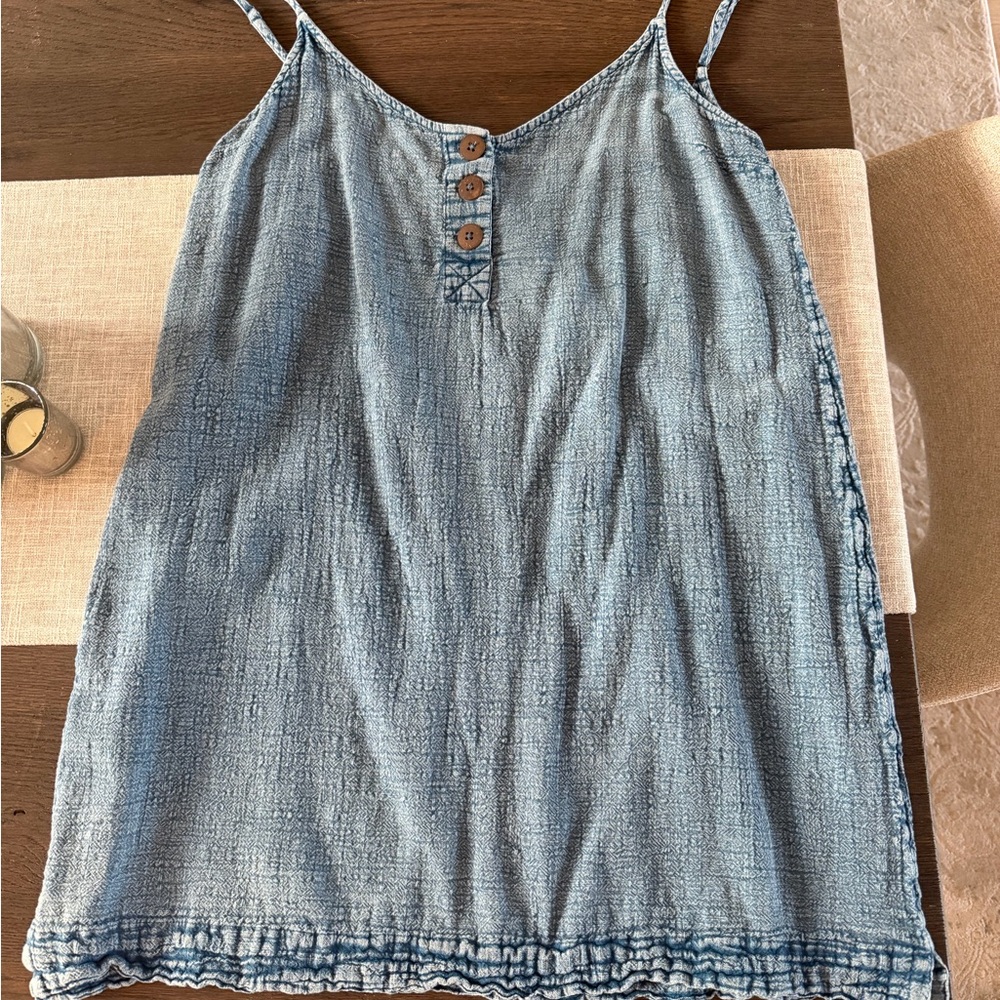 Blue Denim Sleeveless Dress
